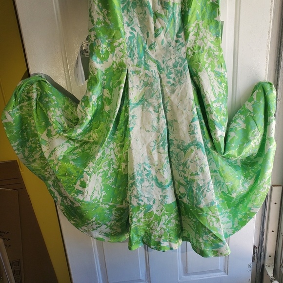 Kate Unger Green Floral Print Cocktail Dress - Picture 9 of 10